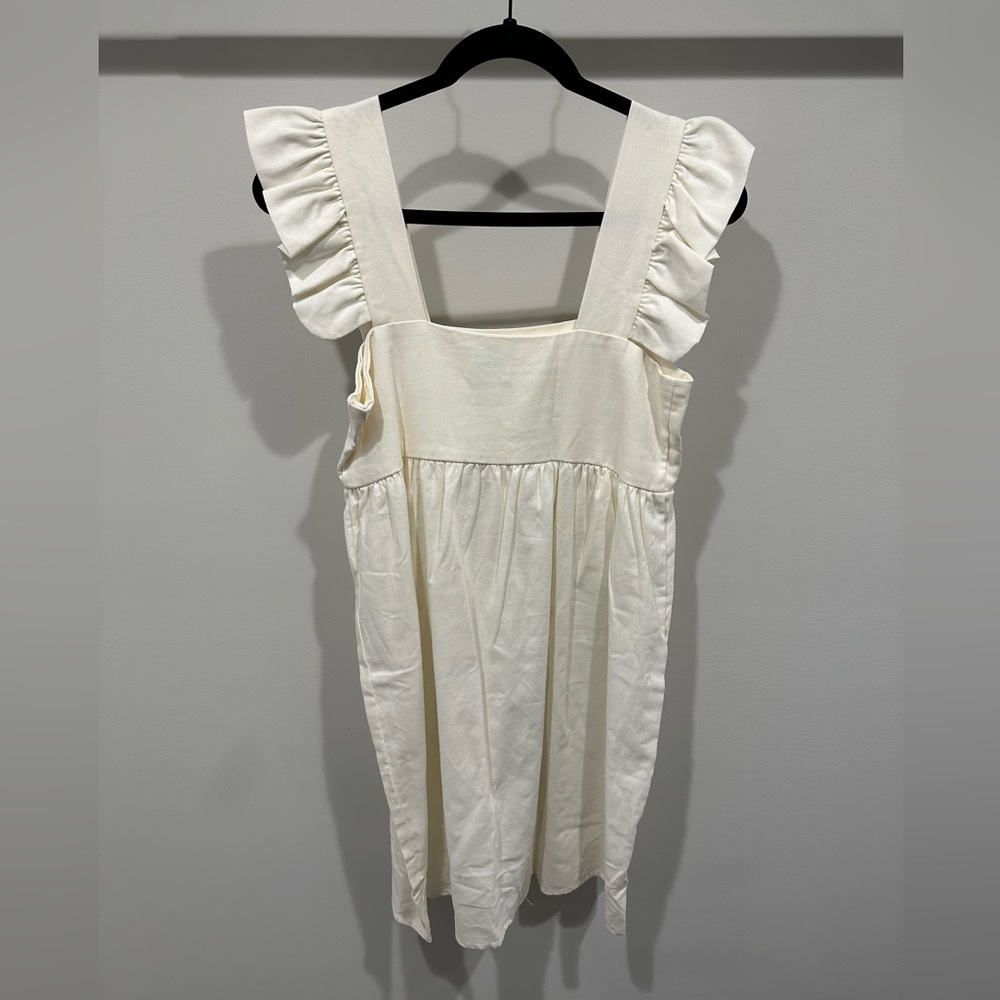 Off white Ruffle mini dress - Picture 2 of 3